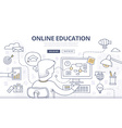 online education doodle concept vector image vector image