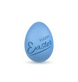 easter egg 3d icon blue egg lettering isolated vector image