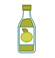 natural organic green apple juice in glass bottle vector image