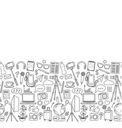 Border template with music notes Royalty Free Vector Image