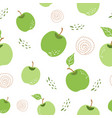 green apple pattern seamless repeating background vector image