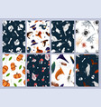 happy halloween seamless pattern collection vector image