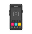 photo editor smartphone interface template vector image vector image