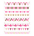 pink colors bounting flags vector image vector image
