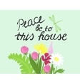 bible lettering peace to this house made next vector image