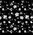 black and white floral seamless vector image vector image