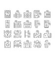 data recovery computer processing icons set vector image