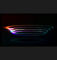 neon blurry circles at motion swirl trail effect vector image