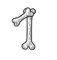 number 1 made of bones sketch vector image vector image