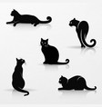 set stylized silhouettes cats vector image