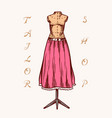 sewing mannequin tailor shop badges label tool vector image