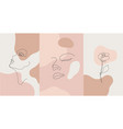 minimalist style portrait line flower vector image vector image