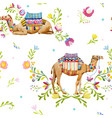 watercolor camel pattern vector image