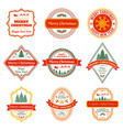 christmas labels vintage xmas winter holiday vector image vector image