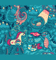 fantastic creatures animal pattern cute vector image vector image