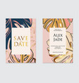 gold navy pink wedding template artistic covers vector image