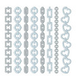 metal and silver chains isolate on white vector image