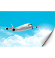 travel background with an airplane and a bent vector image vector image