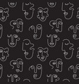 abstract face seamless pattern vector image vector image