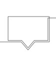 one line drawing of speech bubble black and white vector image
