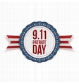 patriot day round label with ribbon vector image vector image