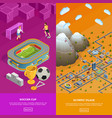 soccer stadium olympic village isometric banners vector image