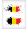 grunge belgian ink splattered flag vector image vector image