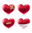 heart injury with adhesive elastic medical plaster vector image vector image