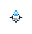 rocket compass logo icon design vector image