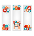 three medical banners with colorful icons vector image