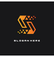 abstract letter s pixel logo with triangle shape vector image vector image