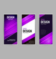 bright roll-up banner with purple lines on dark vector image vector image