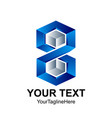 creative abstract hexagon 3d number eight logo vector image vector image
