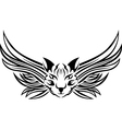 head of cat with wings tattoo stencil vector image