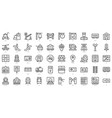 set of thin line train station icons vector image