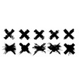 set x black mark vector image