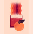 cocktail grunge poster negroni glass and orange vector image