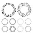 hand drawn floral wreath clip art round frame wit vector image