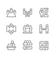 set line icons meeting vector image