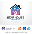 star house logo template vector image vector image
