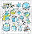 baby shower boy decoration elements vector image vector image