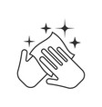 hand with cleaning napkin line icon vector image vector image