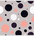 kids doodle abstract stars and planets seamless vector image