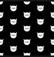tile pattern with white cats on black background vector image vector image