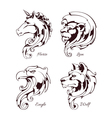 vintage animals heads vector image