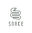 snake with a linear trending flat style logo vector image vector image