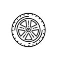 wheel tire and alloy rim line icon car service vector image