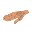 hand with henna tattoos icon cartoon style vector image vector image