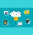 protected data cloud concept background flat vector image
