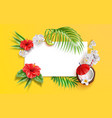 summer poster tropical leaves flower fruits vector image